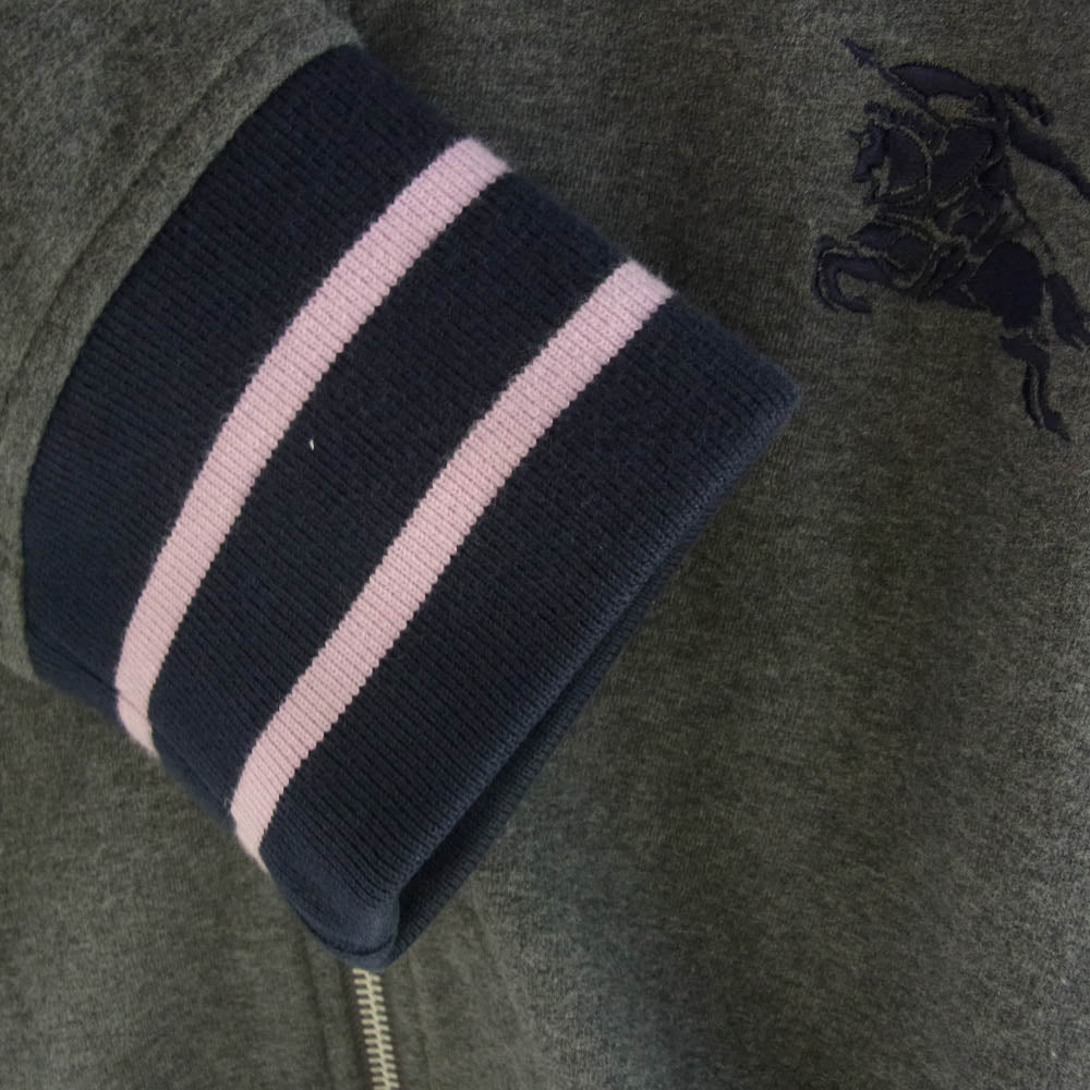 BURBERRY BLACK LABEL バーバリーブラックレーベル BMV68-716-06 コットン トラック ジャケット ホース刺? グレー系 3【中古】