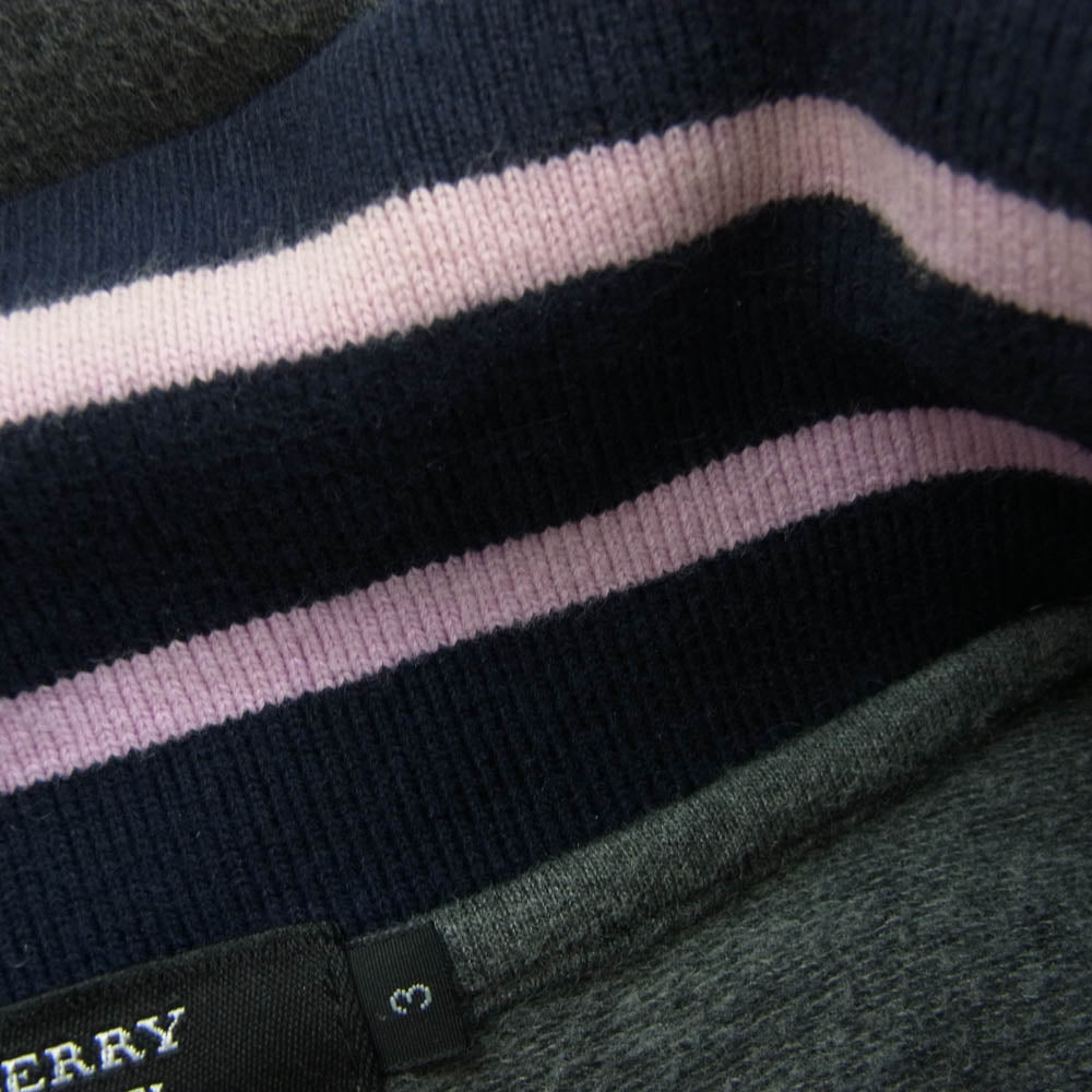 BURBERRY BLACK LABEL バーバリーブラックレーベル BMV68-716-06 コットン トラック ジャケット ホース刺? グレー系 3【中古】