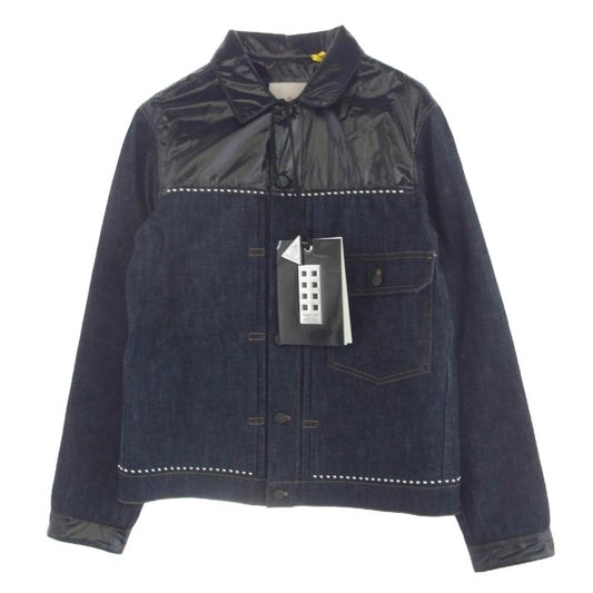 MONCLER モンクレール E109U4000450 549XB GENIUS7 FRAGMENT BLUEGRASS GIUBBOTTO ジーニアス ナイロン切替デニムジャケット 2【極上美品】【中古】