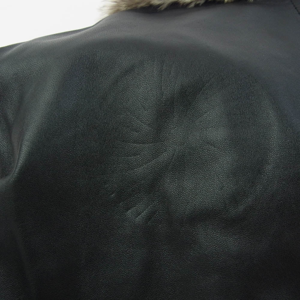 Burberry Black label ファー付き黒レザーコート BURBERRY BLACK LABEL
