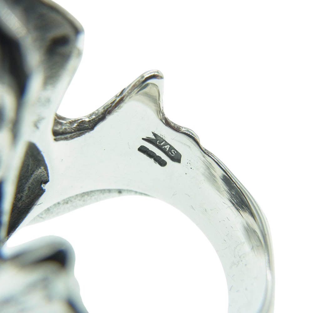 CRAZY PIG クレイジーピッグ LUCIFER SKULL RING ルシファー スカル リング シルバー系 19号【美品】【中古】