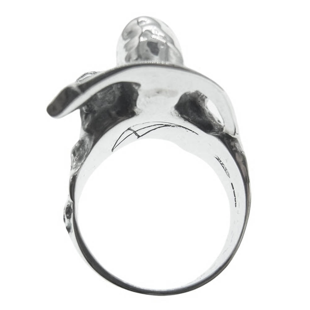 CRAZY PIG クレイジーピッグ GRIM REAPER RING LARGE グリムリーパー スカル 死神 リング ラージ シルバー系 19号【美品】【中古】