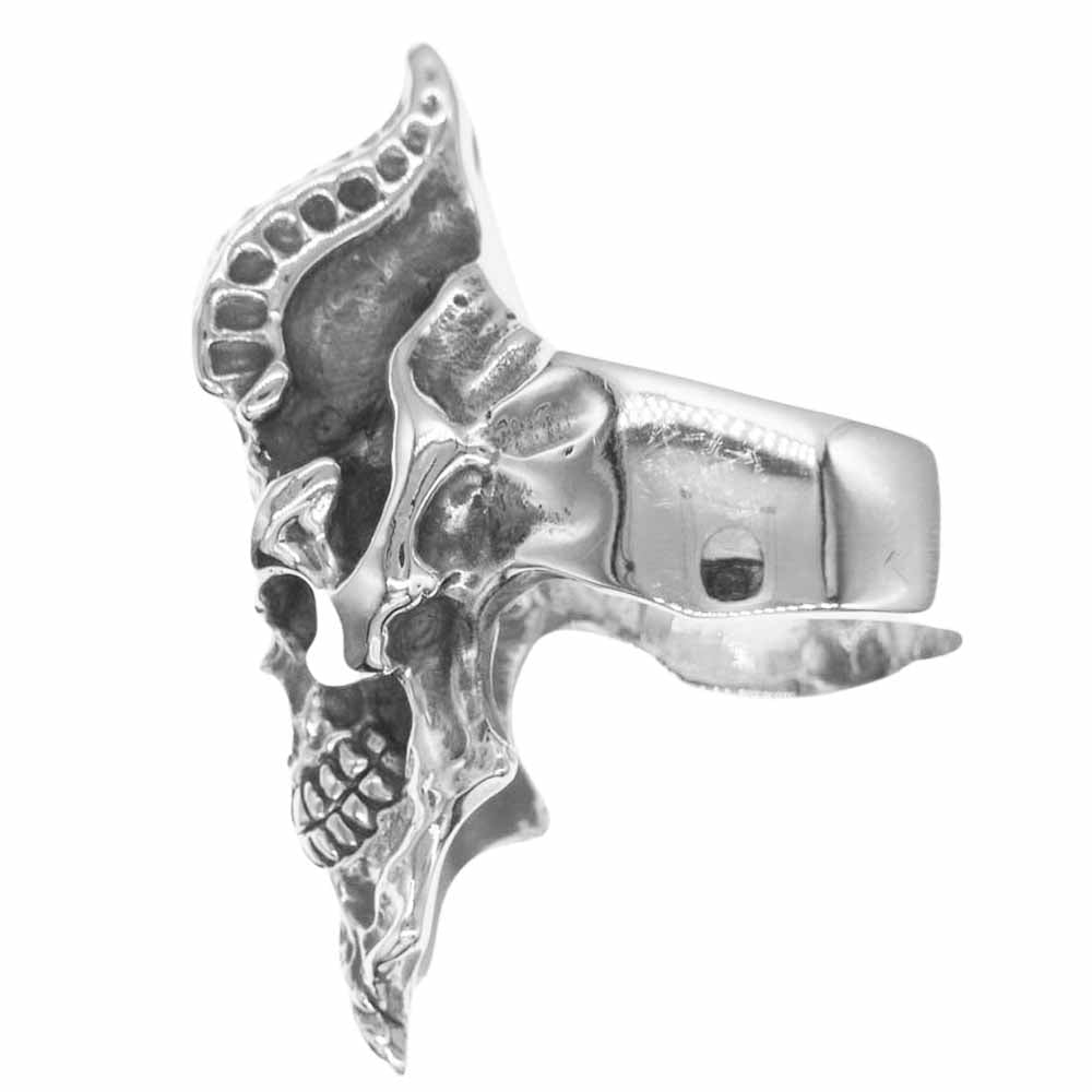 CRAZY PIG クレイジーピッグ 納品書付属 DEMON SKULL RING デーモン スカル リング シルバー系 18.5号【美品】【中古】