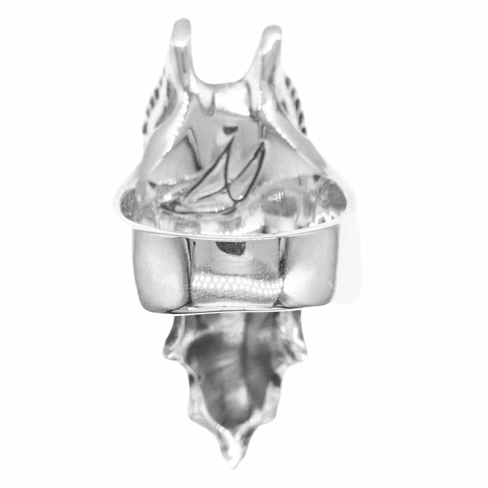 CRAZY PIG クレイジーピッグ 納品書付属 DEMON SKULL RING デーモン スカル リング シルバー系 18.5号【美品】【中古】