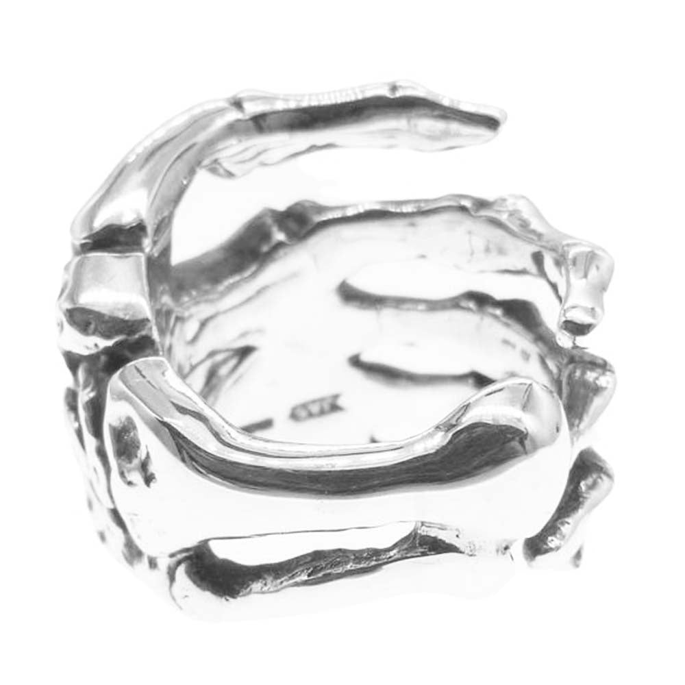 CRAZY PIG クレイジーピッグ 納品書付属 BONE HAND RING LARGE ボーン ハンド リング ラージ シルバー系 16号【美品】【中古】