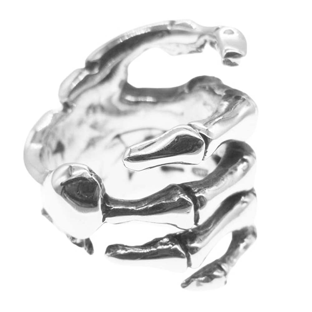 CRAZY PIG クレイジーピッグ 納品書付属 BONE HAND RING LARGE ボーン ハンド リング ラージ シルバー系 16号【美品】【中古】