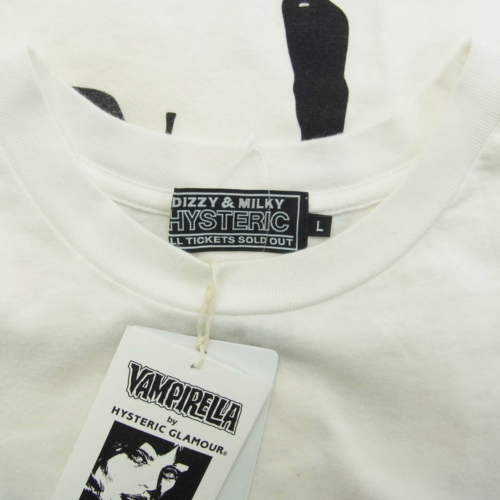 HYSTERIC GLAMOUR ヒステリックグラマー 02241CT47 VAMPIRELLA ヴァンピレラ プリント 半袖 Tシャツ ホワイト系 L【中古】