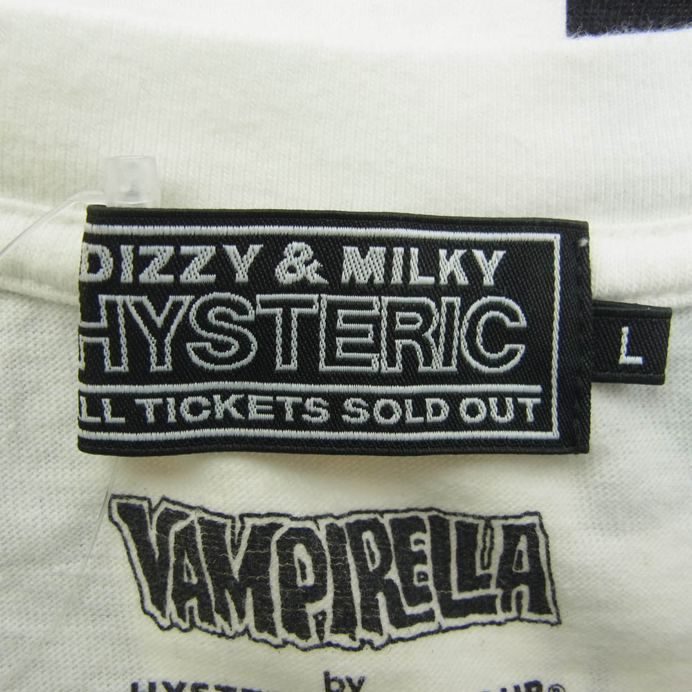 HYSTERIC GLAMOUR ヒステリックグラマー 02241CT47 VAMPIRELLA ヴァンピレラ プリント 半袖 Tシャツ ホワイト系 L【中古】