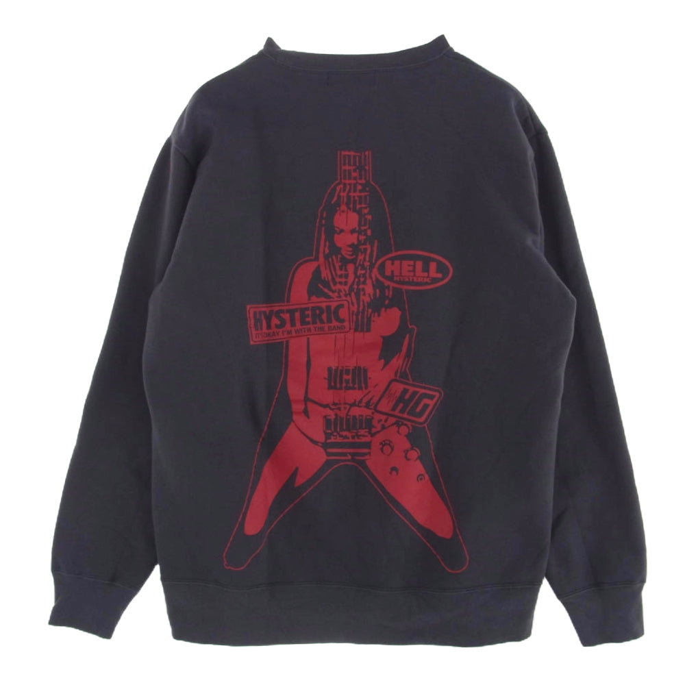 HYSTERIC GLAMOUR ヒステリックグラマー 02243CS04 FLYING V スウェット ダークグレー系 L【中古】