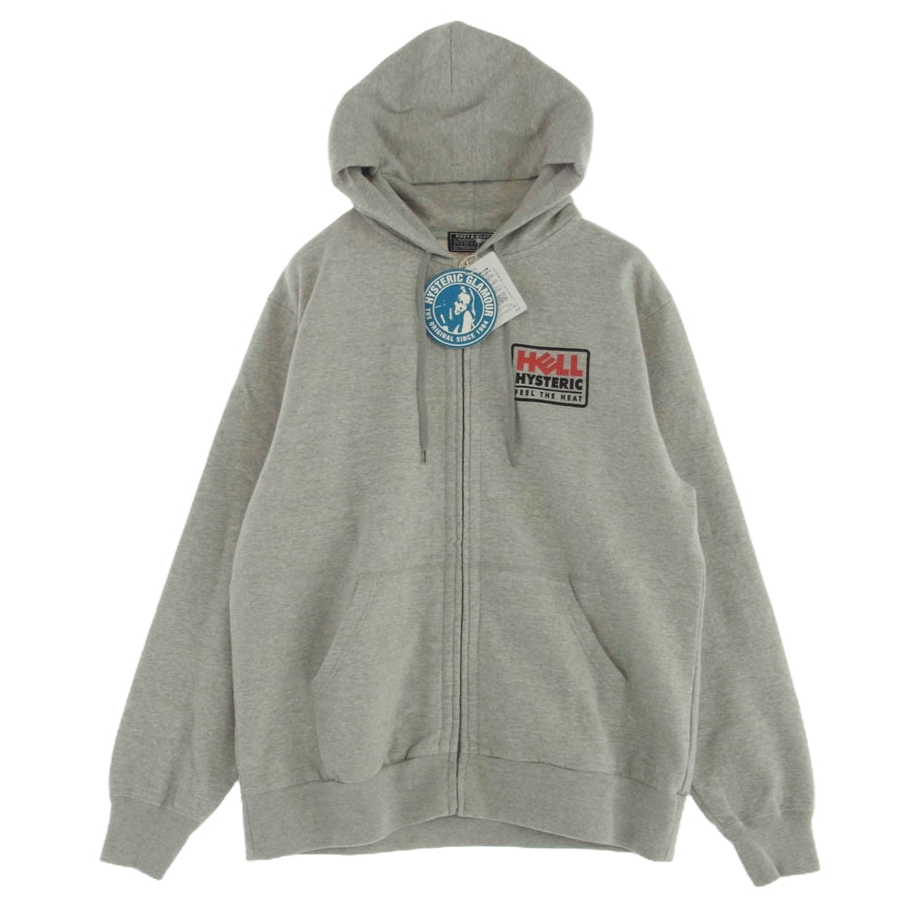 HYSTERIC GLAMOUR ヒステリックグラマー 02243CF06 HELL GIRL バックプリント ジップアップ パーカー グレー系 L【中古】