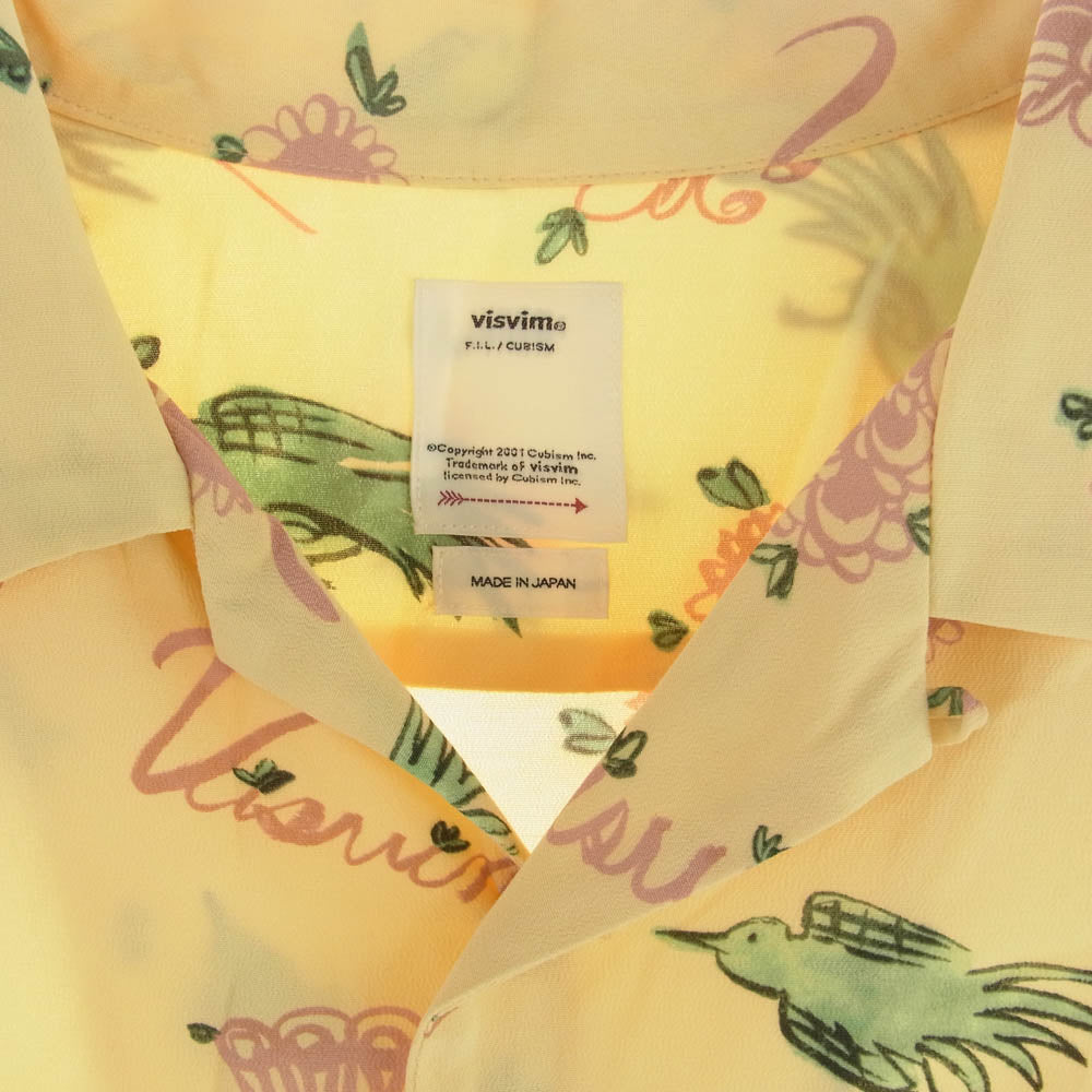 VISVIM ビズビム 22SS 122105011017 WALLIS SHIRT S/S SUNNY BIRD 半袖 シャツ イエロー系 2【中古】