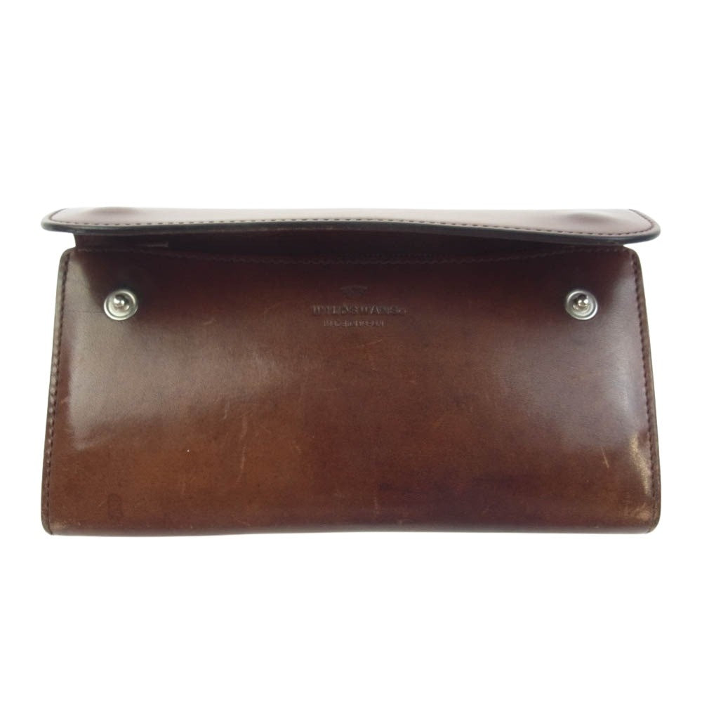 WILDSWANS ワイルドスワンズ FULL GRAIN BRIDLE WAVE フル グレイン ブライドル レザー ロングウォレット 長財布 ブラウン系【中古】