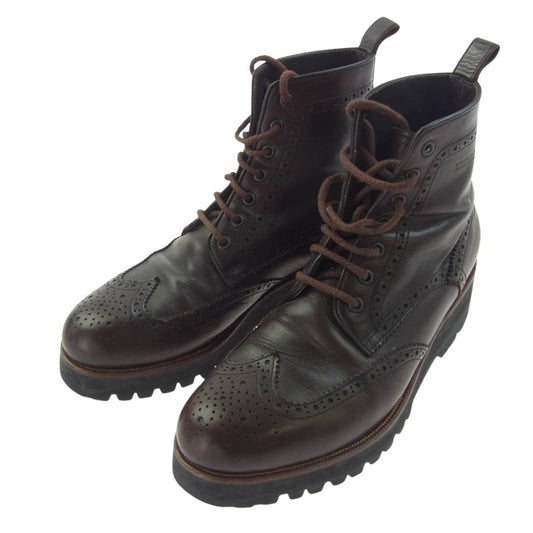 DSQUARED2 ディースクエアード イタリア製 メダリオン レースアップ ブーツ ダークブラウン系 40【中古】