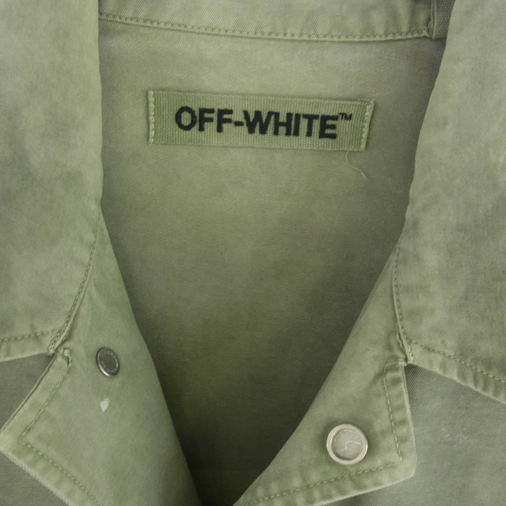 OFF-WHITE オフホワイト 袖ワッペン バックロゴ フィールド ミリタリー ジャケット カーキ XS カーキ系 XS【中古】