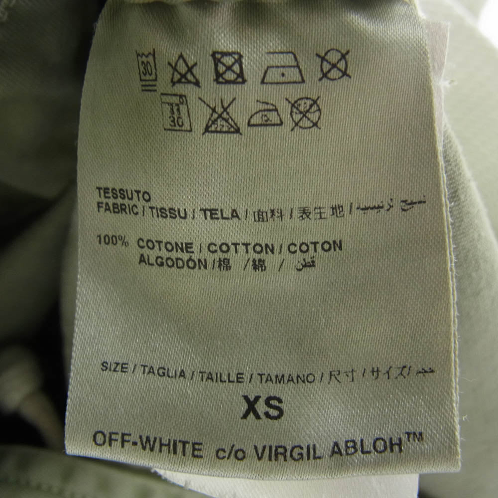 OFF-WHITE オフホワイト 袖ワッペン バックロゴ フィールド ミリタリー ジャケット カーキ XS カーキ系 XS【中古】