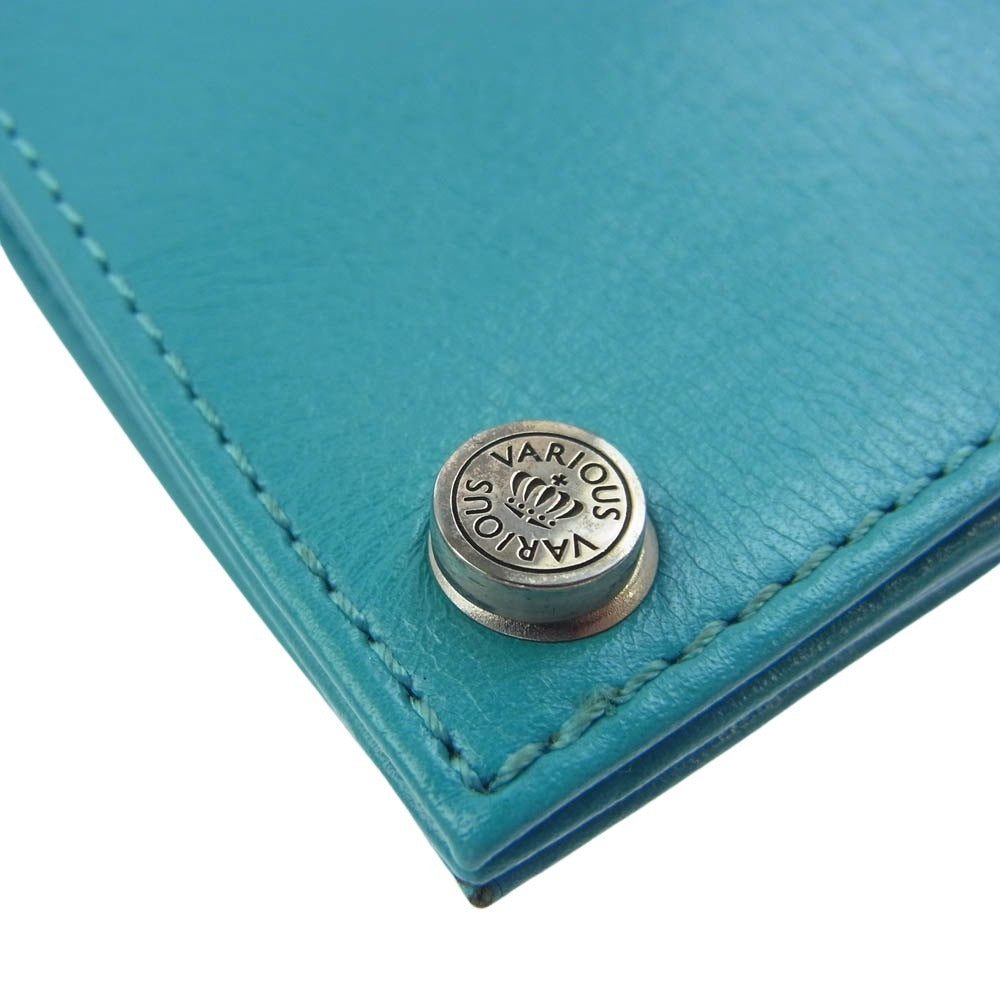 Justin Davis ジャスティンデイビス JDV006 RIVET PASS CASE リベット パス ケース カードケース 名刺入れ ブルー系 ライトブルー系【新古品】【未使用】【中古】