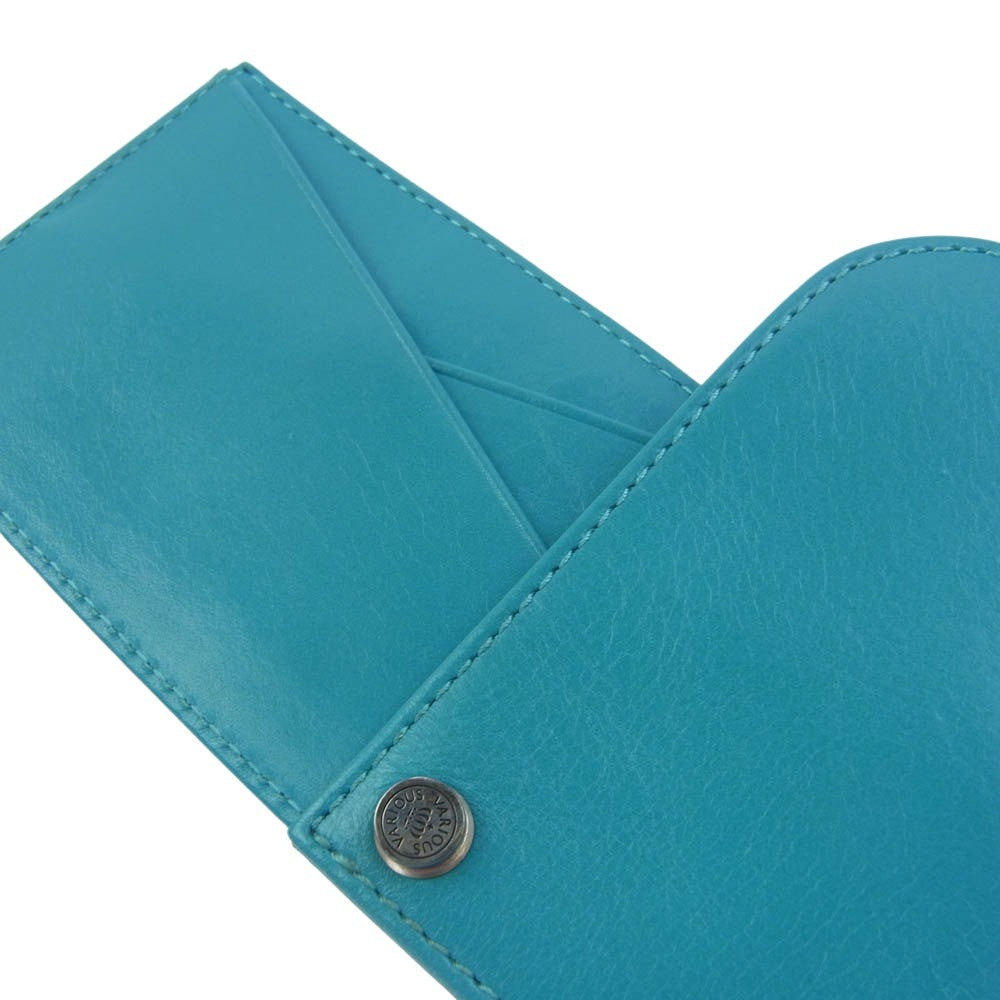 Justin Davis ジャスティンデイビス JDV006 RIVET PASS CASE リベット パス ケース カードケース 名刺入れ ブルー系 ライトブルー系【新古品】【未使用】【中古】