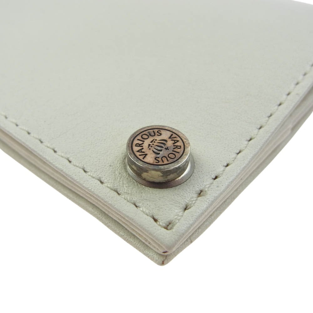 Justin Davis ジャスティンデイビス JDV006 RIVET PASS CASE リベット パス ケース カードケース 名刺入れ 白系 ホワイト系【新古品】【未使用】【中古】