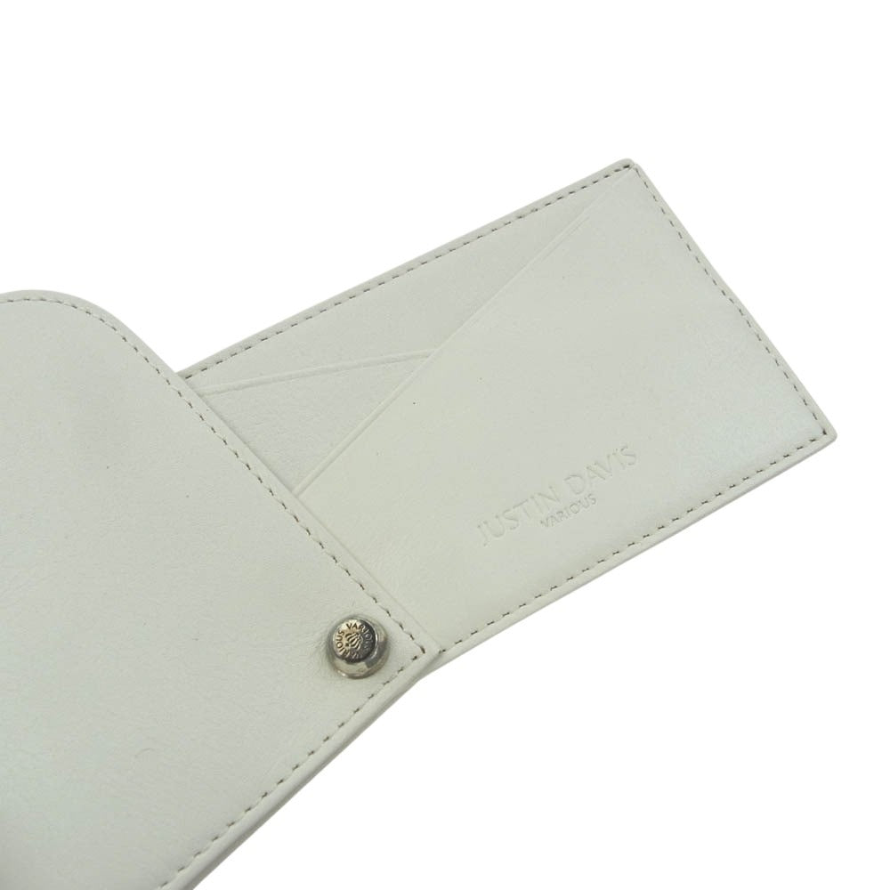 Justin Davis ジャスティンデイビス JDV006 RIVET PASS CASE リベット パス ケース カードケース 名刺入れ 白系 ホワイト系【新古品】【未使用】【中古】