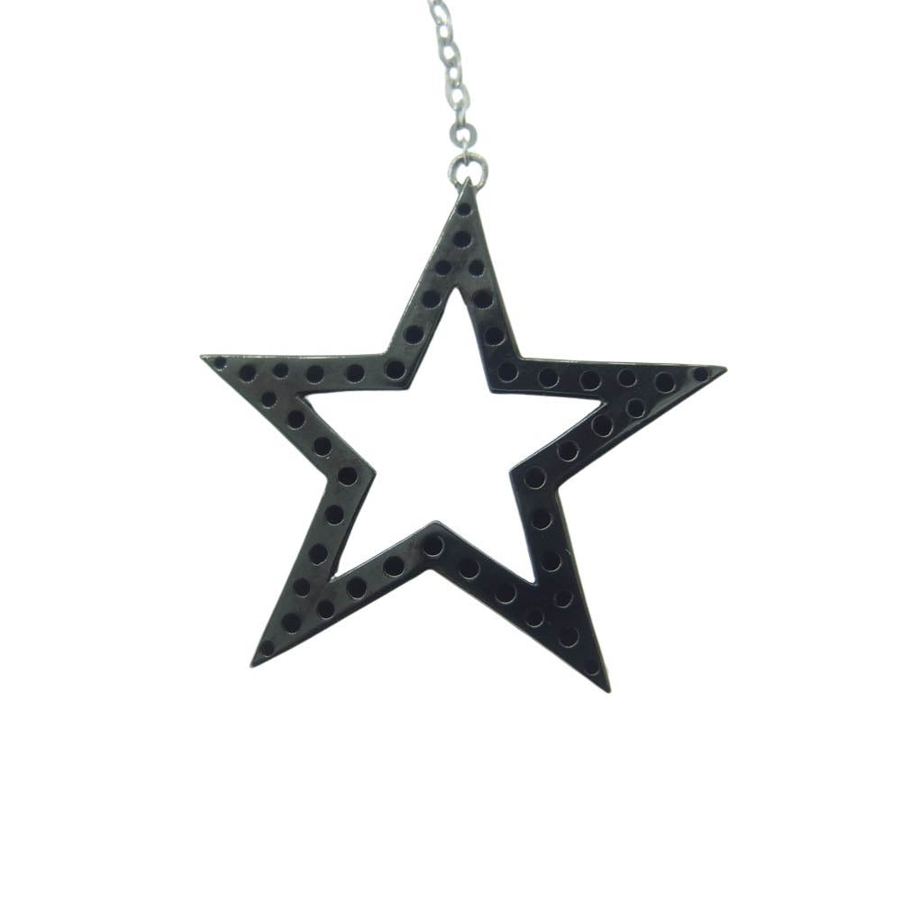 Justin Davis ジャスティンデイビス SEJ813 STAR BURST ピアス クラウン オープン スター ストーン ピアス 片耳 ブラック系【中古】