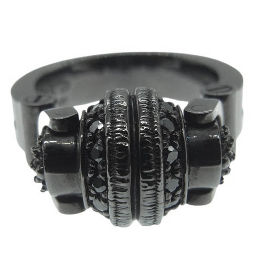 Justin Davis ジャスティンデイビス SRJ347 DEE JAY RING ヘッドホン モチーフ リング ブラック系 13号【中古】