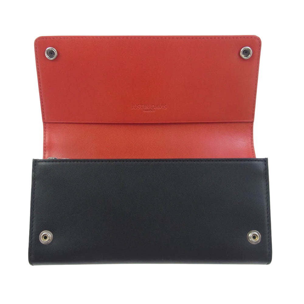 Justin Davis ジャスティンデイビス JDV013 ALEC LEATHER WALLET バイカラー レザー ウォレット 長財布 ブラック系【新古品】【未使用】【中古】