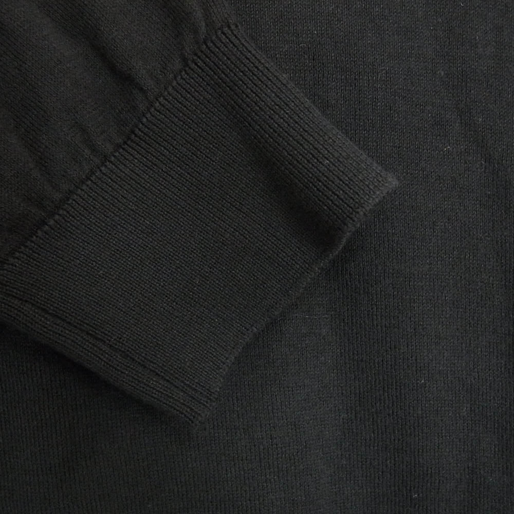 JOHN SMEDLEY ジョンスメドレー 英国製 シーアイランドコットン 長袖 ニット ポロシャツ ブラック系 M【中古】