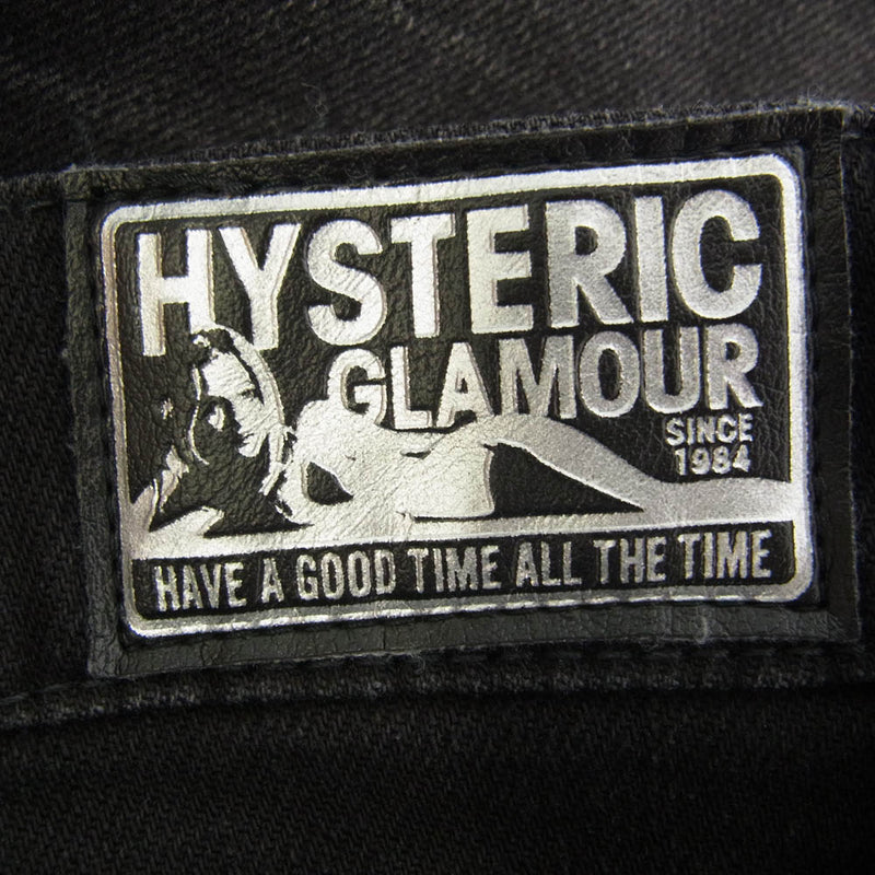 HYSTERIC GLAMOUR ヒステリックグラマー 02213AP12 RSC加工 スリム ブラック デニム パンツ ブラック系 29【中古】