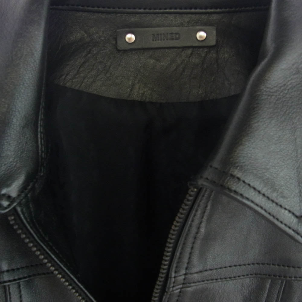 MINEDENIM マインデニム 21AW 2110-8001-99-022 SHEEP LEATHER ZIPUP JACKET シープ レザー ジップアップ ジャケット ブラック系 2【美品】【中古】
