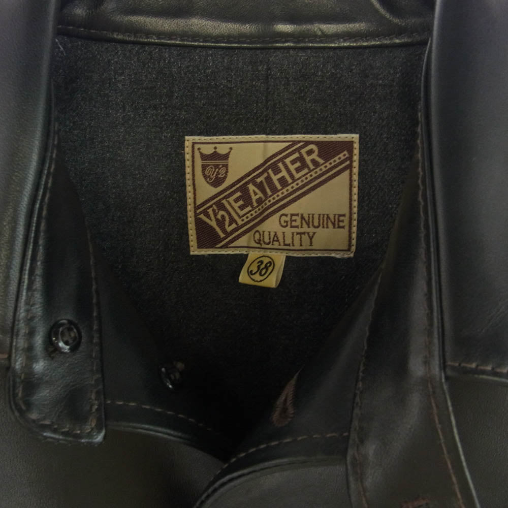 ワイツーレザー CAR COAT ホースハイド カーコート レザー ジャケット ブラック系 38【中古】