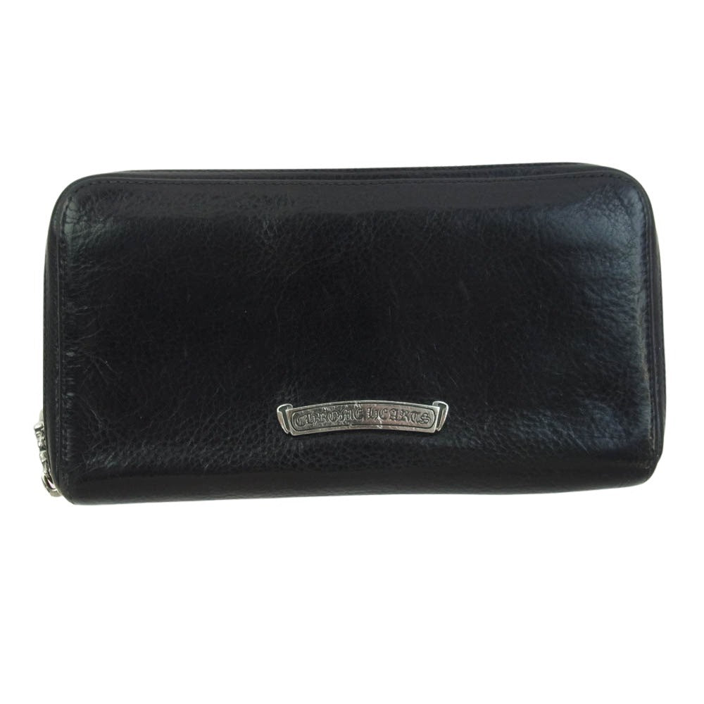 CHROME HEARTS クロムハーツ（原本無） REC F ZIP ゼロピラミッド スタッズ コーナー ラウンドファスナー ダガージップ ロングウォレット ブラック系【中古】
