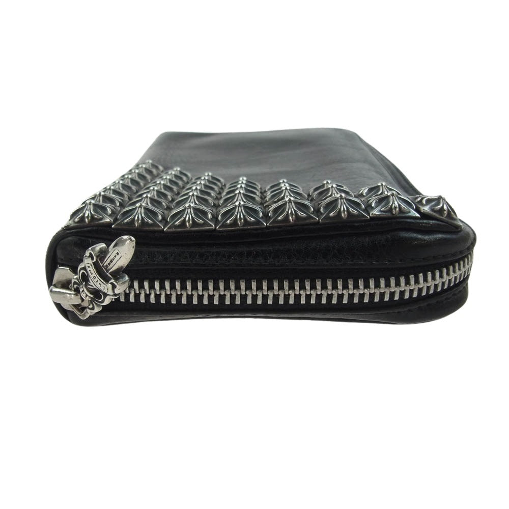 CHROME HEARTS クロムハーツ（原本無） REC F ZIP ゼロピラミッド スタッズ コーナー ラウンドファスナー ダガージップ ロングウォレット ブラック系【中古】