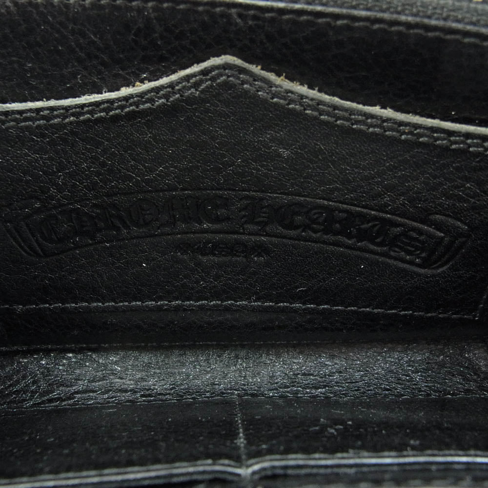 CHROME HEARTS クロムハーツ（原本無） REC F ZIP ゼロピラミッド スタッズ コーナー ラウンドファスナー ダガージップ ロングウォレット ブラック系【中古】