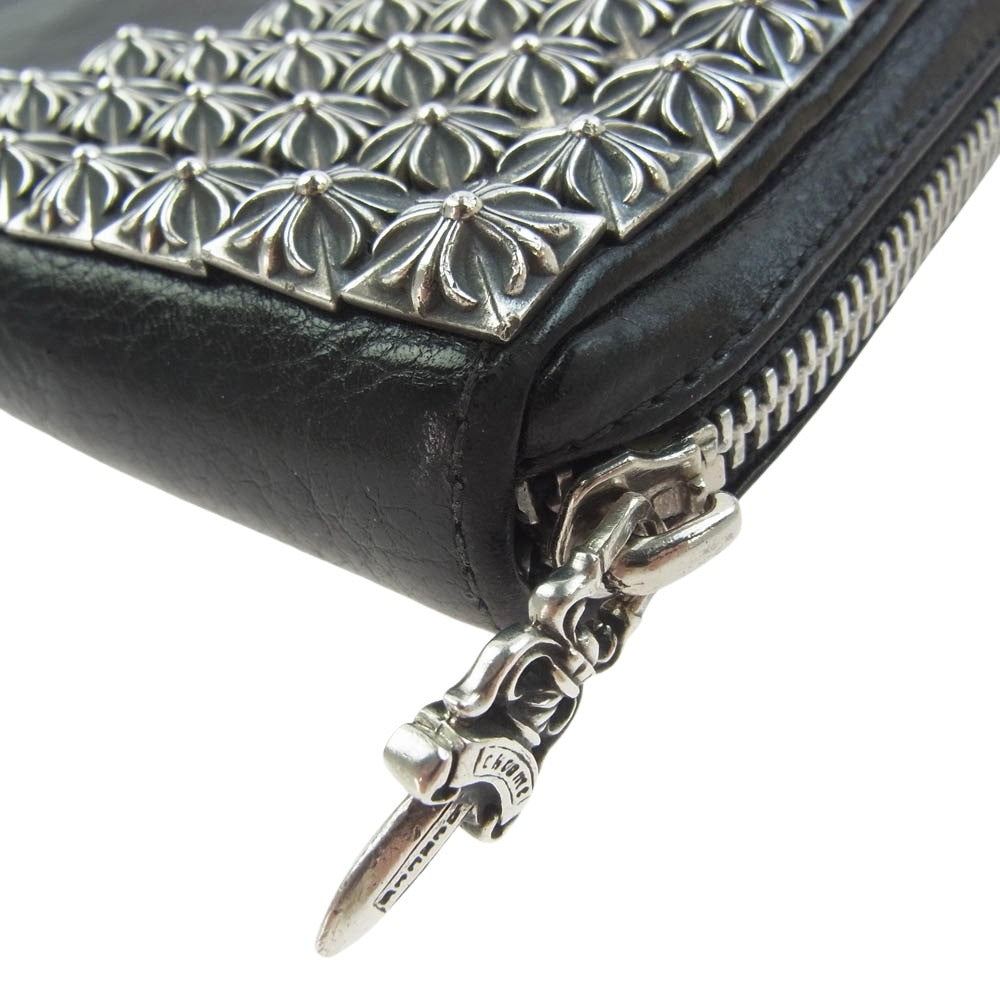 CHROME HEARTS クロムハーツ（原本無） REC F ZIP ゼロピラミッド スタッズ コーナー ラウンドファスナー ダガージップ ロングウォレット ブラック系【中古】