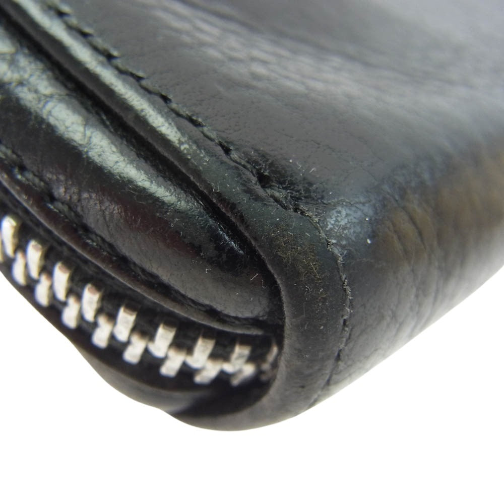 CHROME HEARTS クロムハーツ（原本無） REC F ZIP ゼロピラミッド スタッズ コーナー ラウンドファスナー ダガージップ ロングウォレット ブラック系【中古】