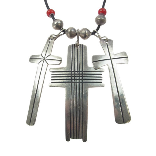 Cippy Crazy Horse シッピークレイジーホース Triple Cross Necklace トリプルクロス ネックレス シルバー系【中古】