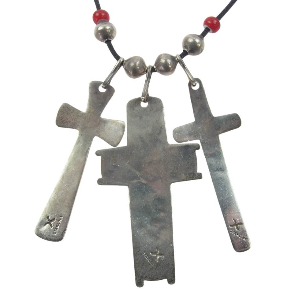 Cippy Crazy Horse シッピークレイジーホース Triple Cross Necklace トリプルクロス ネックレス シルバー系【中古】