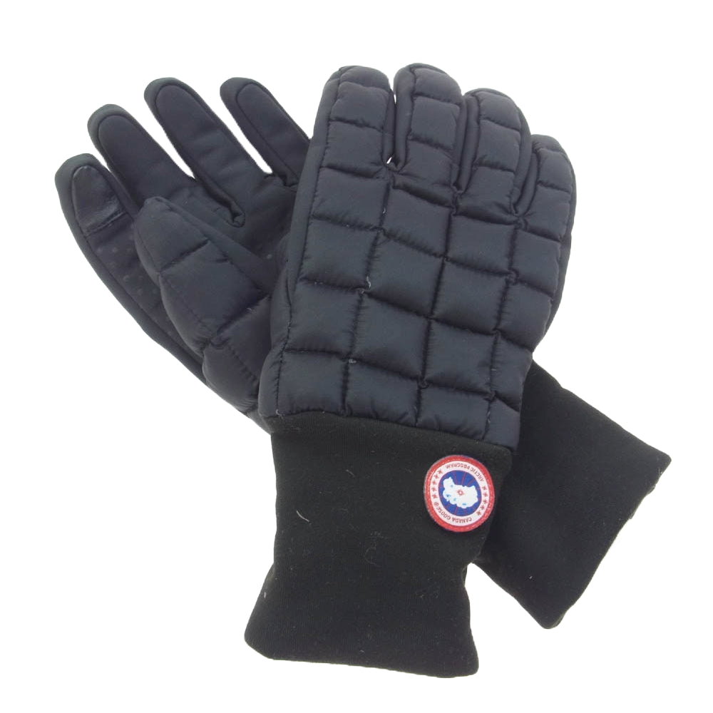 CANADA GOOSE カナダグース 5254M サザビーリーグタグ NORTHERN GLOVE LINER キルティング ダウン 手袋 ブラック系 20cm【中古】