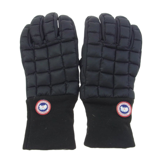 CANADA GOOSE カナダグース 5254M サザビーリーグタグ NORTHERN GLOVE LINER キルティング ダウン 手袋 ブラック系 20cm【中古】