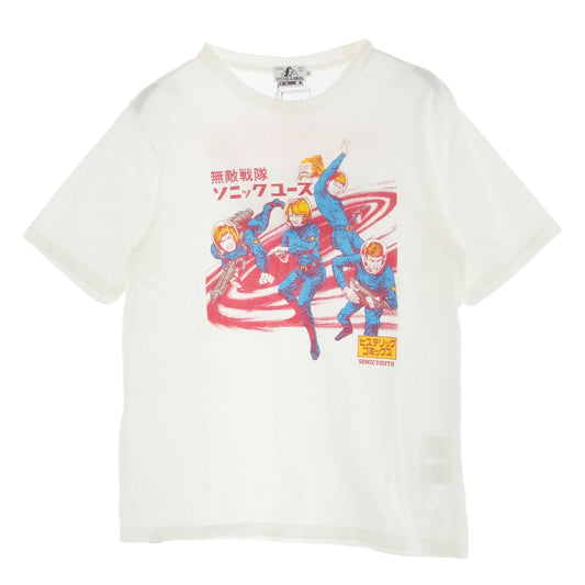 HYSTERIC GLAMOUR ヒステリックグラマー 02201CT29 SONIC YOUTH 無敵戦隊ソニックユース ヒステリックコミック クルーネック 半袖 Tシャツ ホワイト系 M【中古】