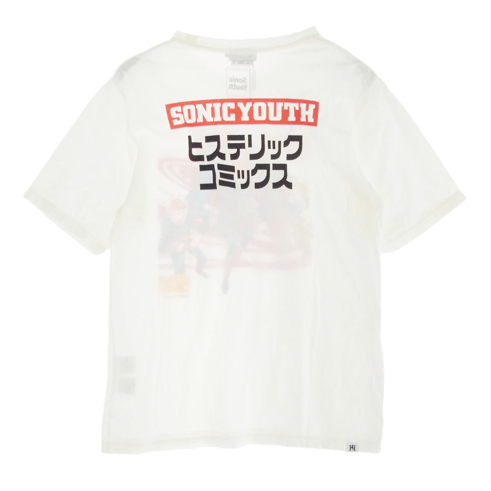 HYSTERIC GLAMOUR ヒステリックグラマー 02201CT29 SONIC YOUTH 無敵戦隊ソニックユース ヒステリックコミック クルーネック 半袖 Tシャツ ホワイト系 M【中古】