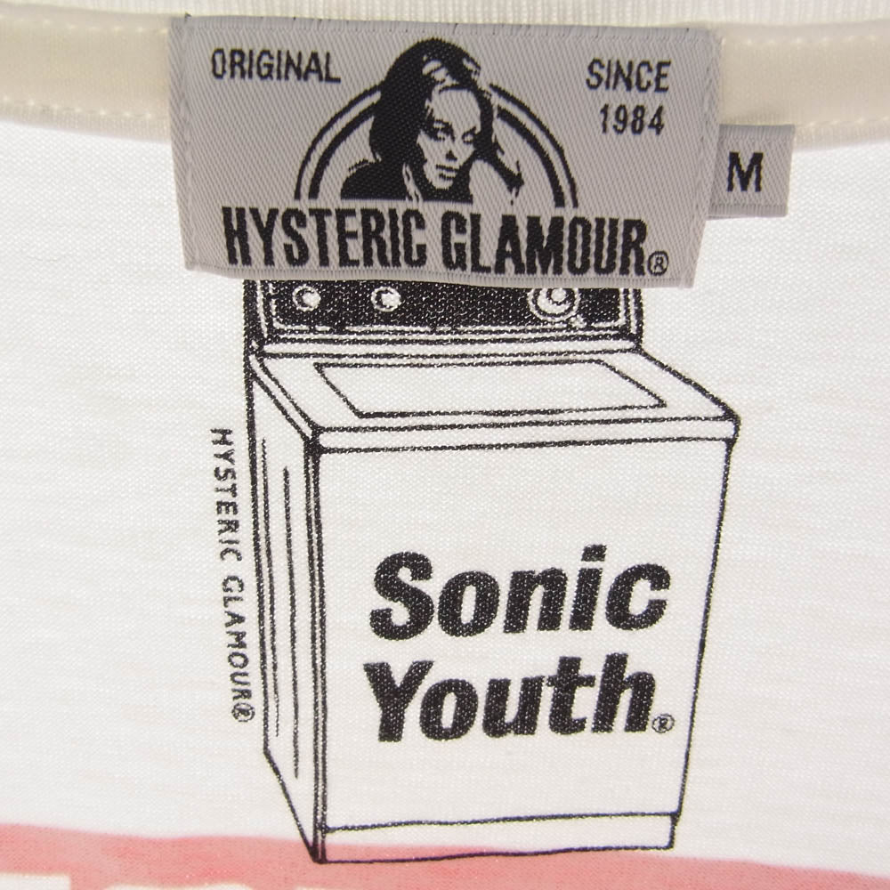 HYSTERIC GLAMOUR ヒステリックグラマー 02201CT29 SONIC YOUTH 無敵戦隊ソニックユース ヒステリックコミック クルーネック 半袖 Tシャツ ホワイト系 M【中古】