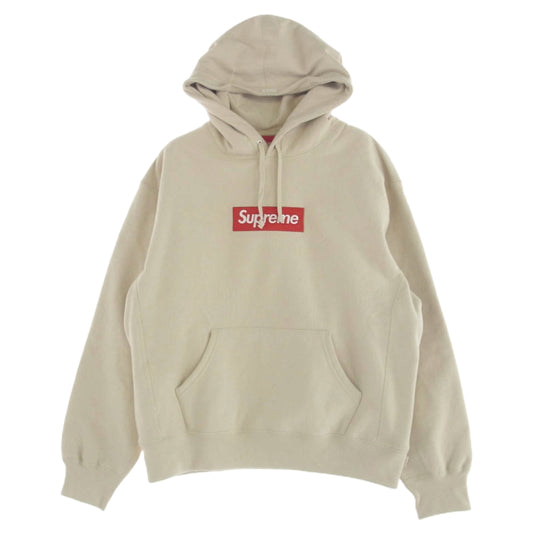Supreme シュプリーム 24AW Box Logo Hooded Sweatshirt Stone ボックスロゴ フーデッド スウェットシャツ プルオーバー パーカー フーディ ストーン ベージュ系 S【極上美品】【中古】