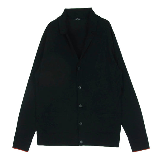 Paul Smith ポール・スミス 襟付き ウール カーディガン 中国製 ブラック系 L【中古】