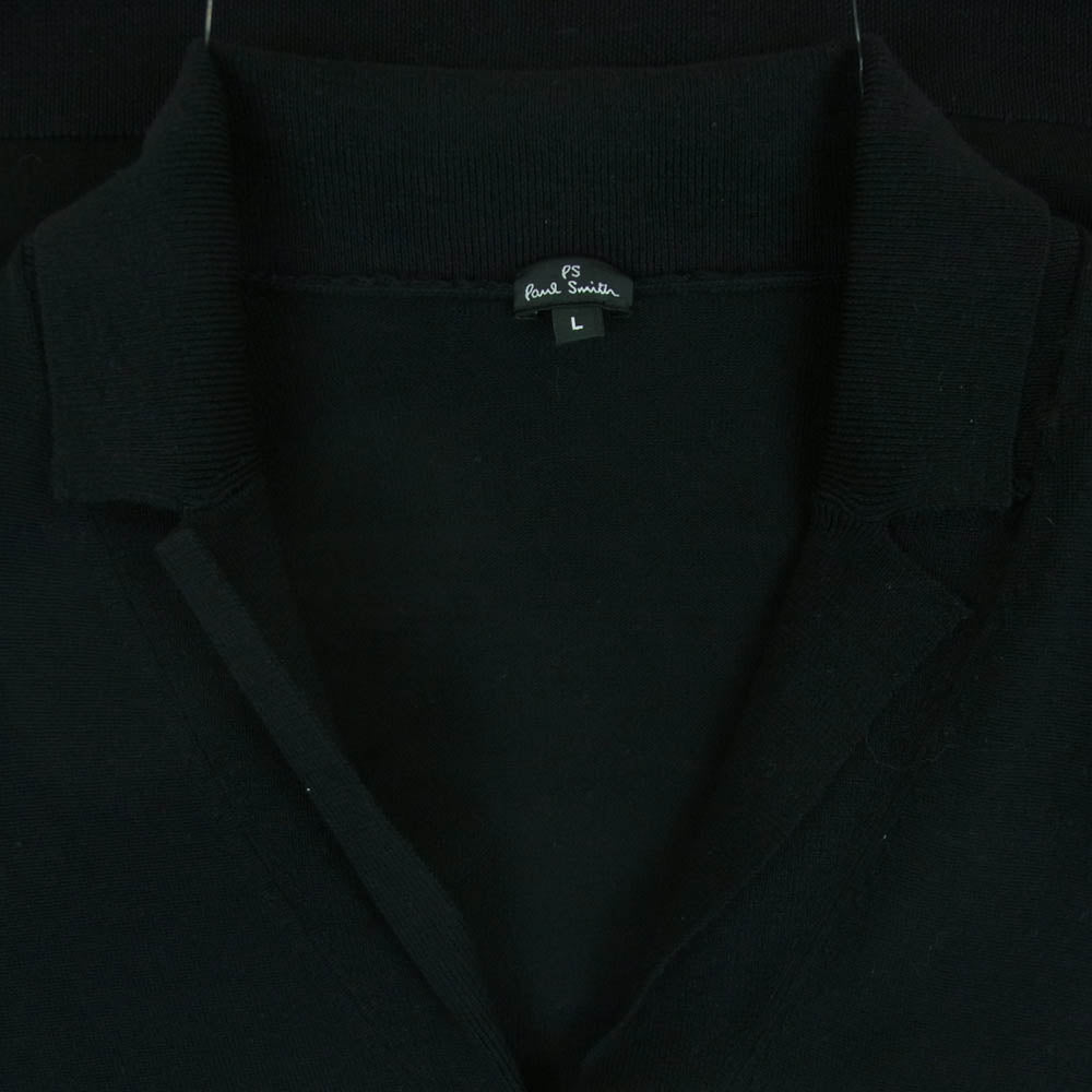 Paul Smith ポール・スミス 襟付き ウール カーディガン 中国製 ブラック系 L【中古】