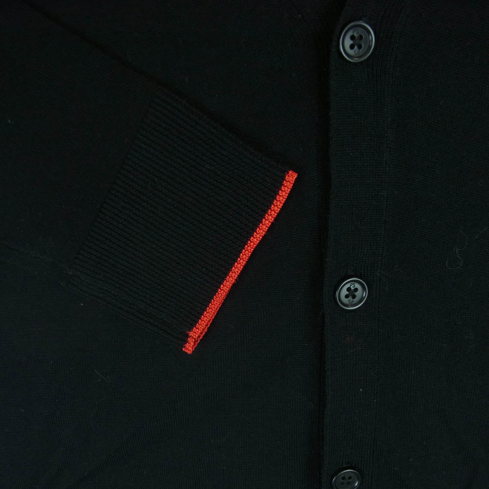 Paul Smith ポール・スミス 襟付き ウール カーディガン 中国製 ブラック系 L【中古】
