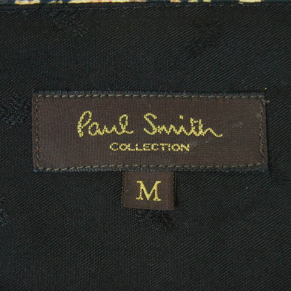 Paul Smith ポール・スミス 襟裏フローラル柄 レギュラーカラー ステッチ 長袖 シャツ ダークブラウン系 黒に近いダークブラウン系 M【中古】