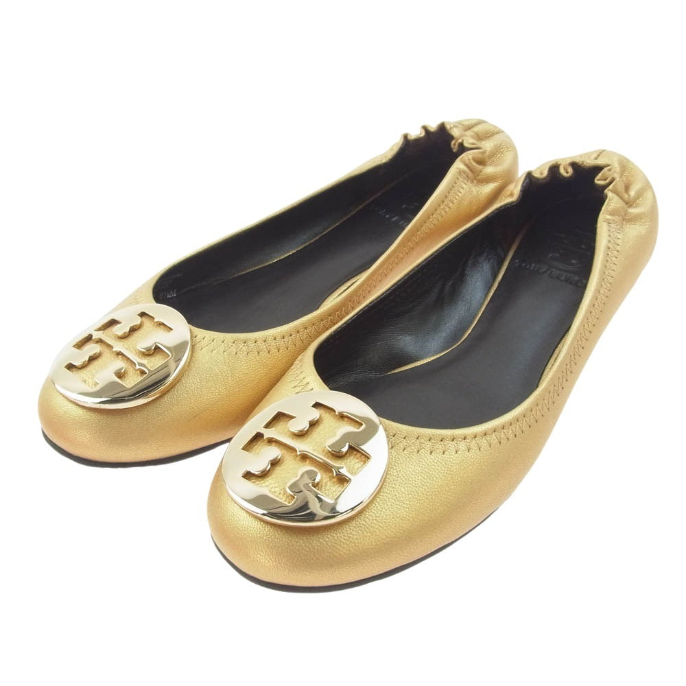 Tory Burch トリーバーチ 50008619 バレエ フラット シューズ ゴールド系 6.5【中古】