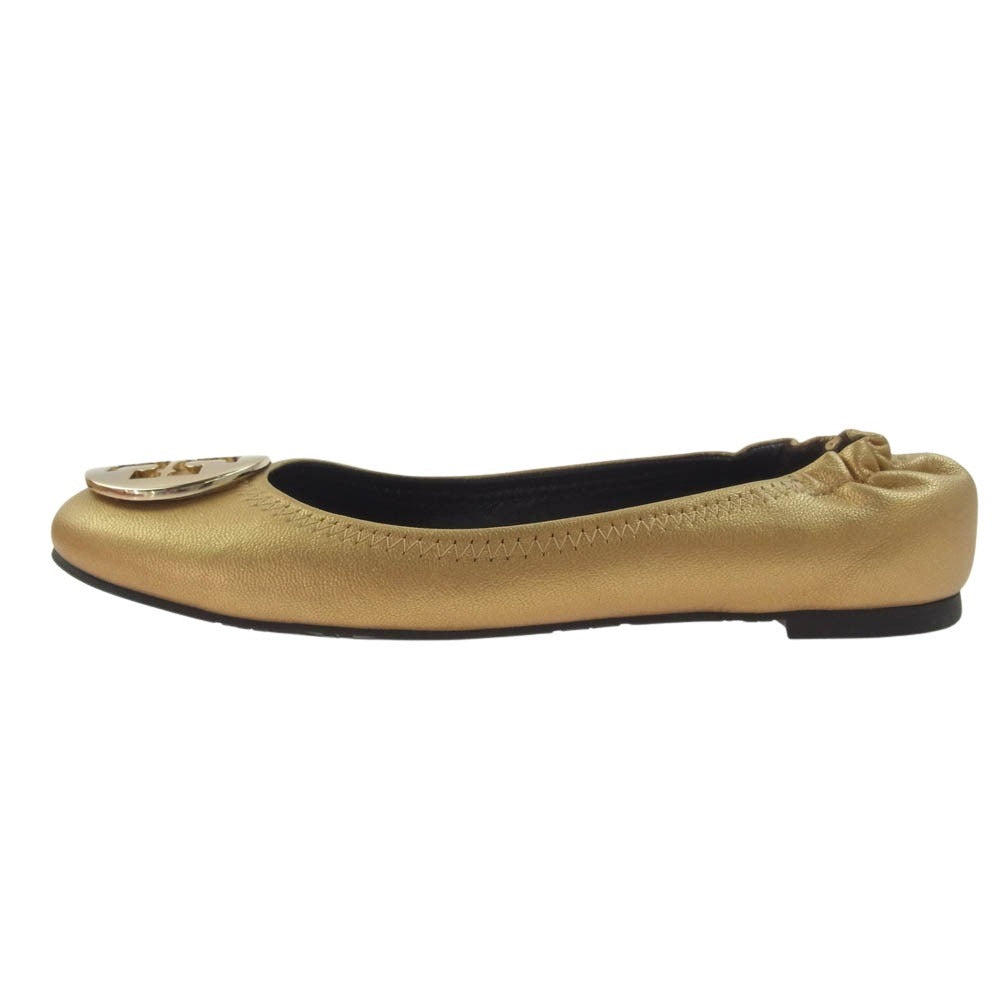 Tory Burch トリーバーチ 50008619 バレエ フラット シューズ ゴールド系 6.5【中古】