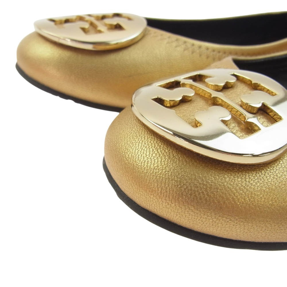 Tory Burch トリーバーチ 50008619 バレエ フラット シューズ ゴールド系 6.5【中古】